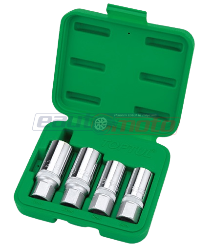 Set chei tubulare pentru extras prezoane TOPTUL GAAI0401, antrenor patrat 1/2 inch, deschidere chei 6, 8, 10, 12 mm, cutie depozitare