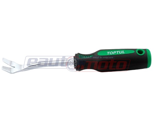 Levier TOPTUL JJAE1011 pentru demontare cleme tapiterie, deschidere falci 9.5 mm, lungime activa 110 mm, lungime totala 230 mm