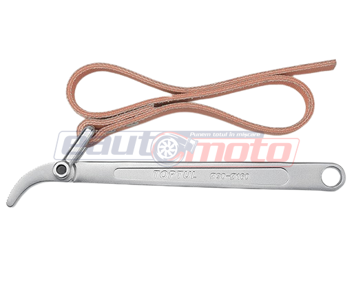 Cheie TOPTUL JJAH0902 pentru filtru ulei cu curea, capacitate prindere 30-160 mm, lungime maner 230 mm