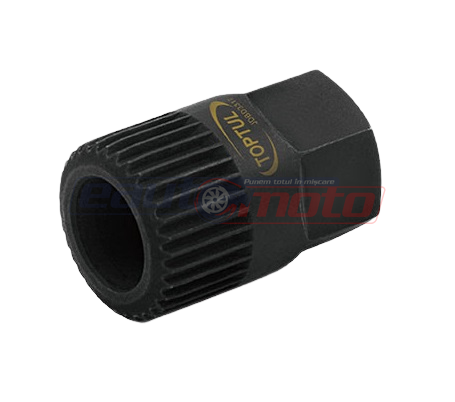 Cheie TOPTUL pentru fulii alternator JDBD3317, 33 dinti, prindere hexagon 17 mm, lungime 30 mm, crom vanadiu pentru VW, AUDI, VOLVO