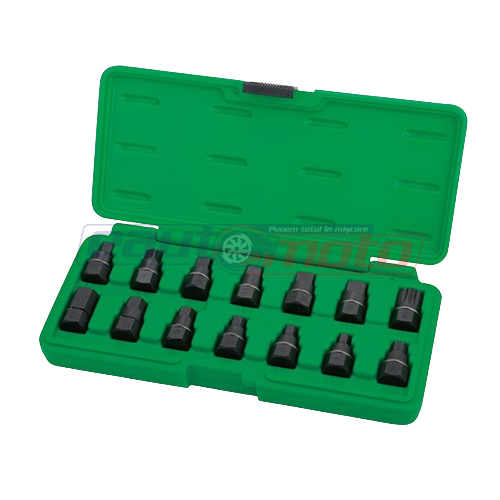 Kit TOPTUL pentru busoane ulei JGAI1403, antrenor 17 mm, crom vanadiu, 14 piese, cutie depozitare pentru Volkswagen, Fiat, BMW, Citroen, Nissan...