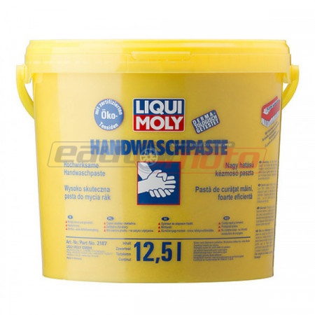 Pasta LIQUI MOLY 2187 curatare maini, volum 12.5 litri, baza de rumegus, culoare bej, testat dermatologic