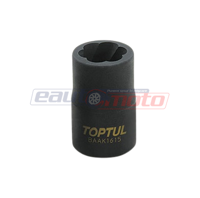 Cheie tubulara TOPTUL BAAK1617, extractoare suruburi, antrenor patrat 1/2 inch, deschidere cheie 17 mm, lungime 34 mm, crom molibden