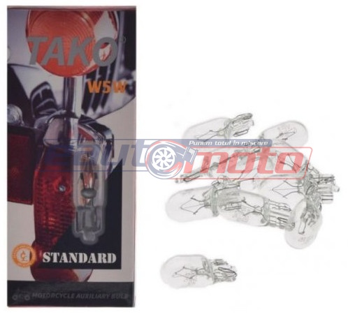 Set de 10 becuri 12V 5W T10