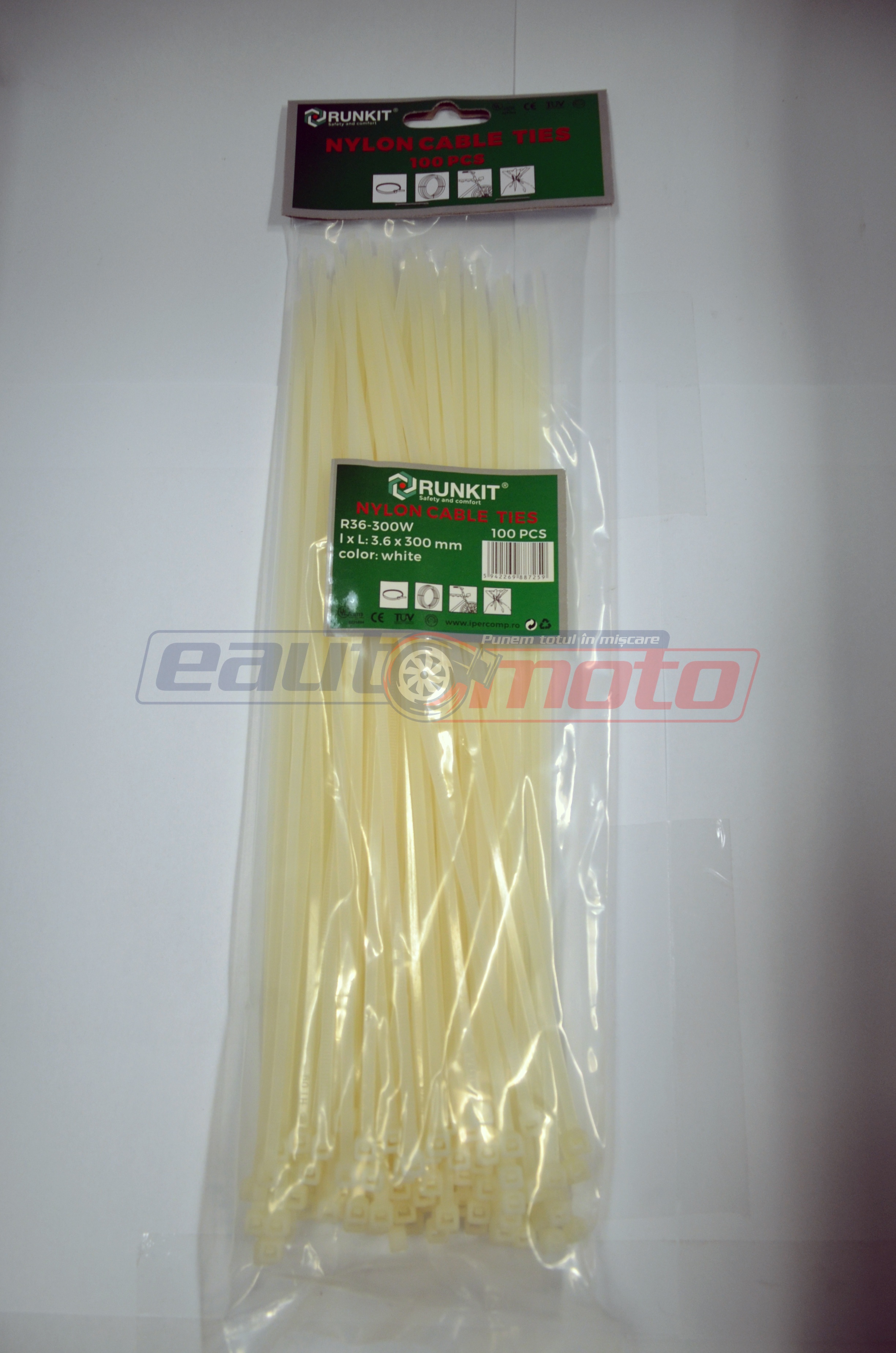 Colier 4.8x350 Alb 100 buc plastic