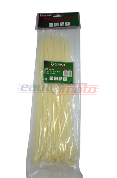 Colier 4.8x380 Alb 100 buc, plastic