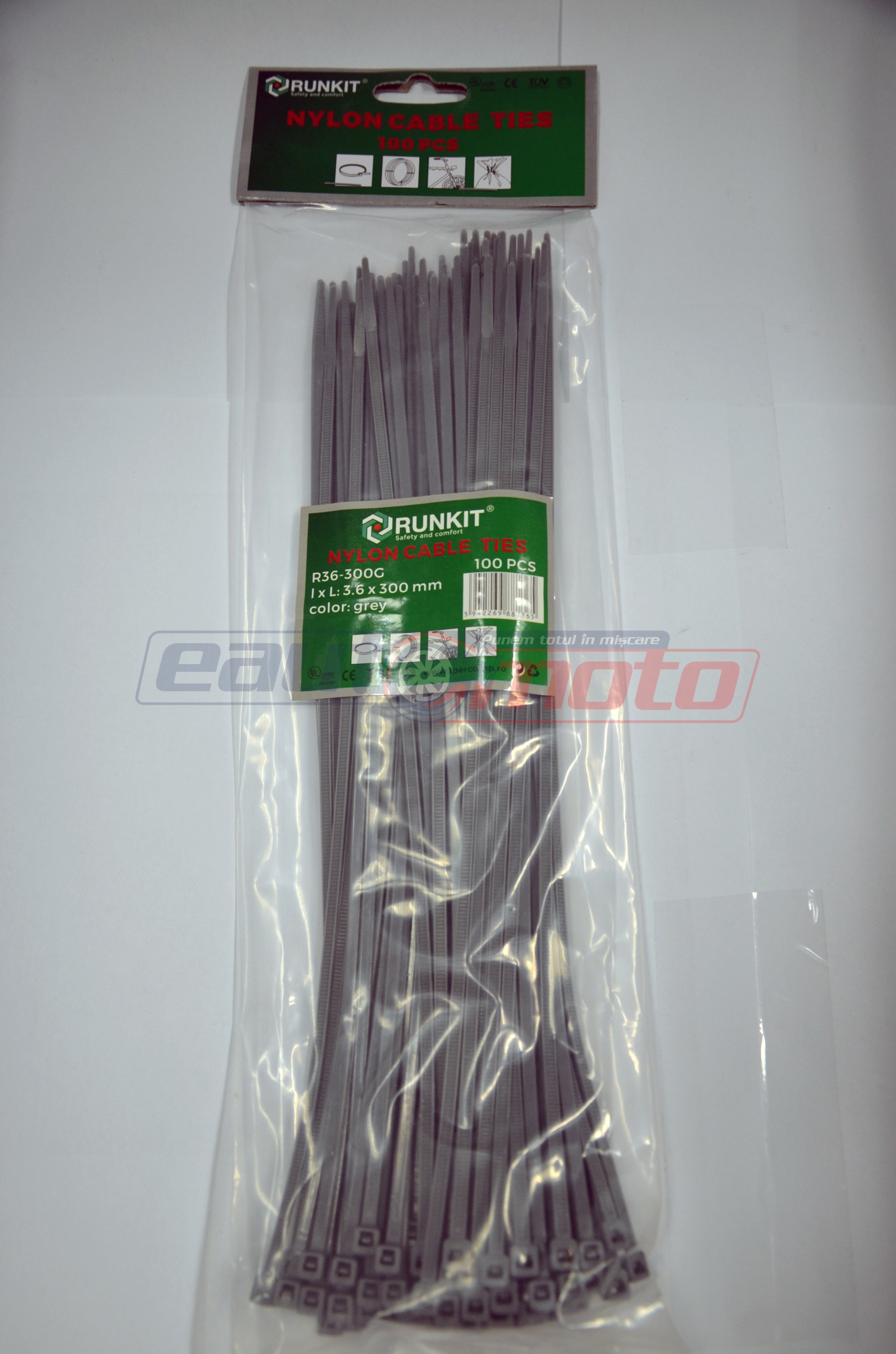 Colier Gri plastic 4.8x430 100 buc