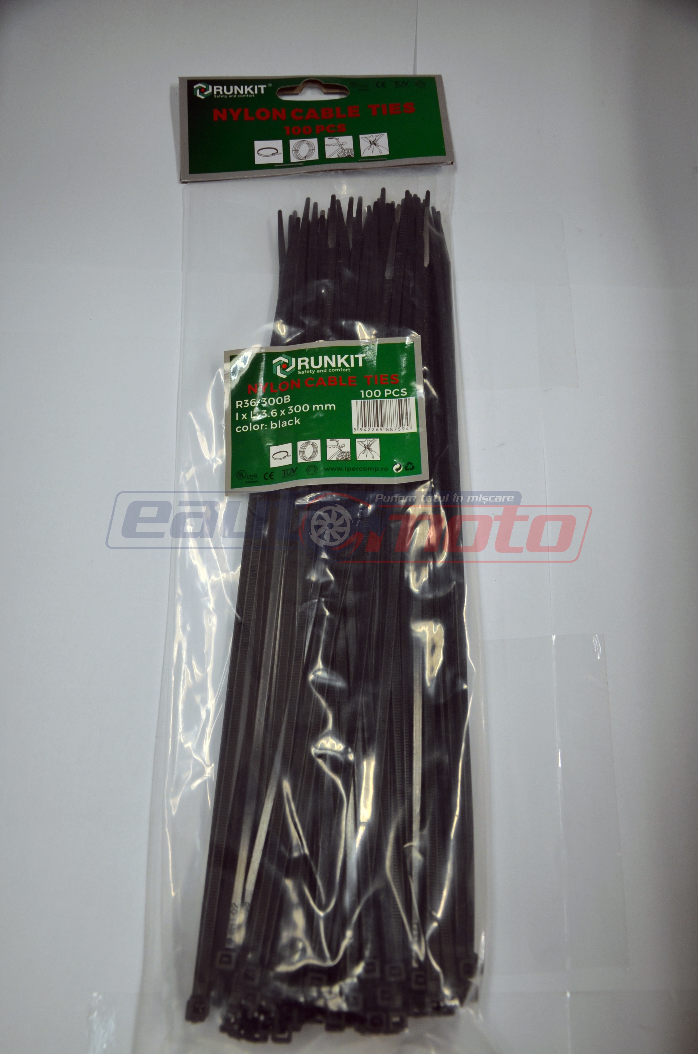 Colier Negru plastic 4.8x350 100 buc