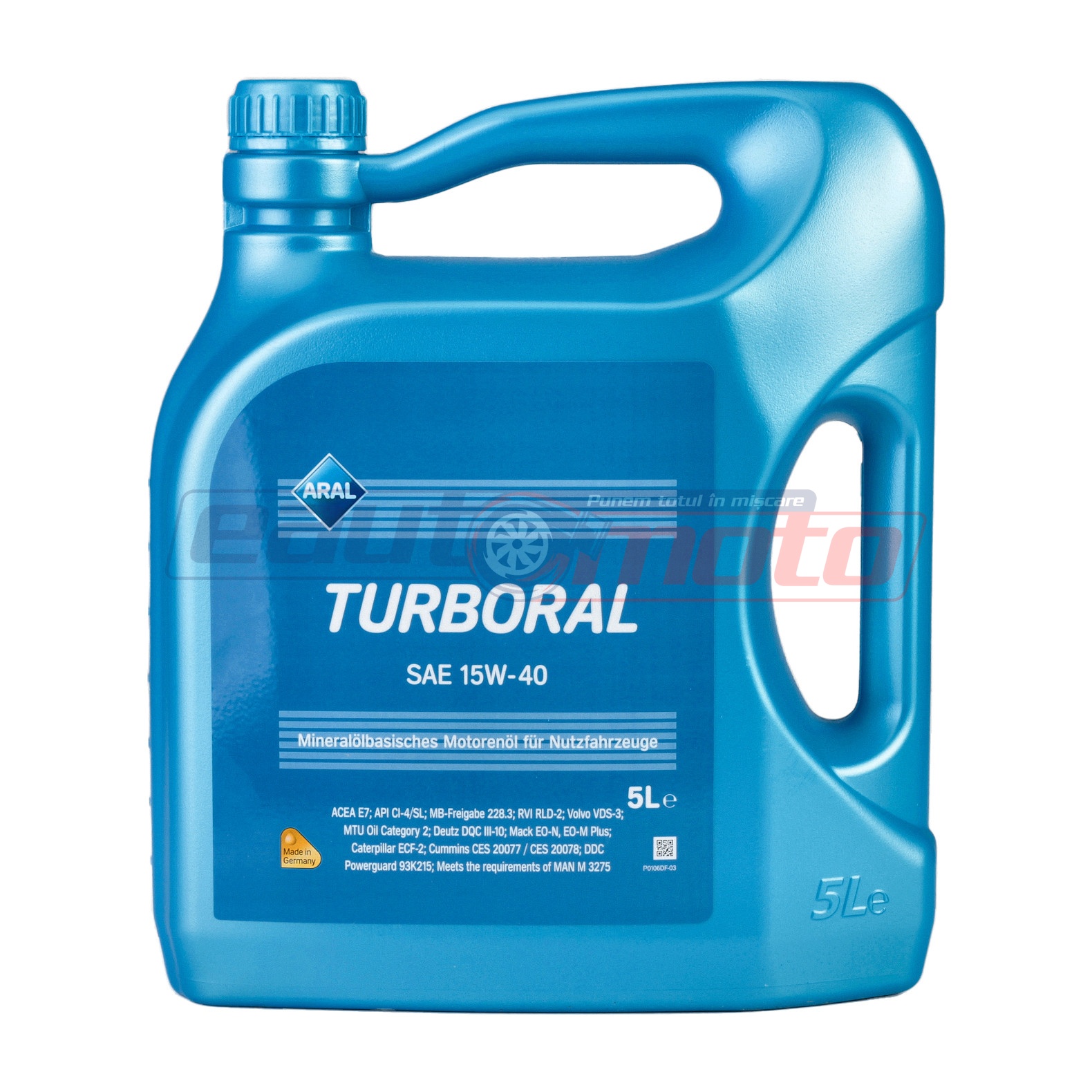 Ulei motor Aral 15W40 Turboral 5L pentru Renault, MB, MAN, Volvo