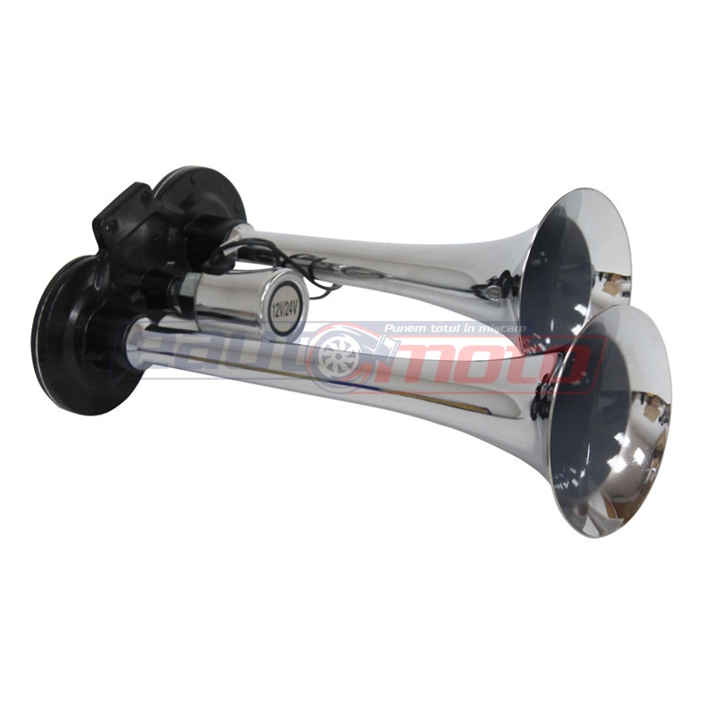 Claxon cu 2 trompete 12/24V