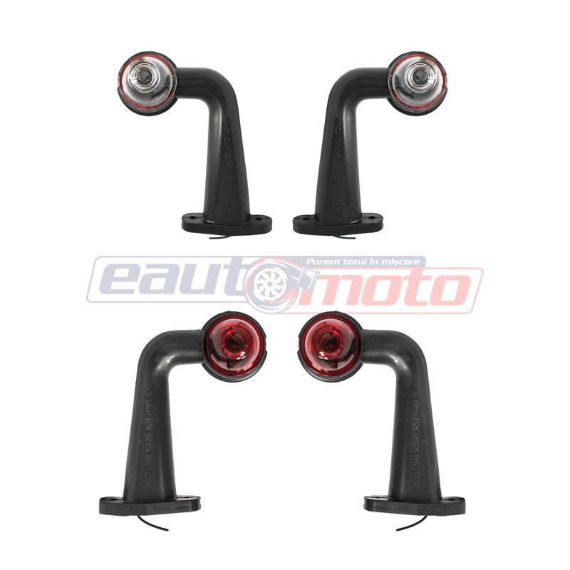 Lampi laterale LED 12-24V, rosu-alb, gabarit, PVC dur /set