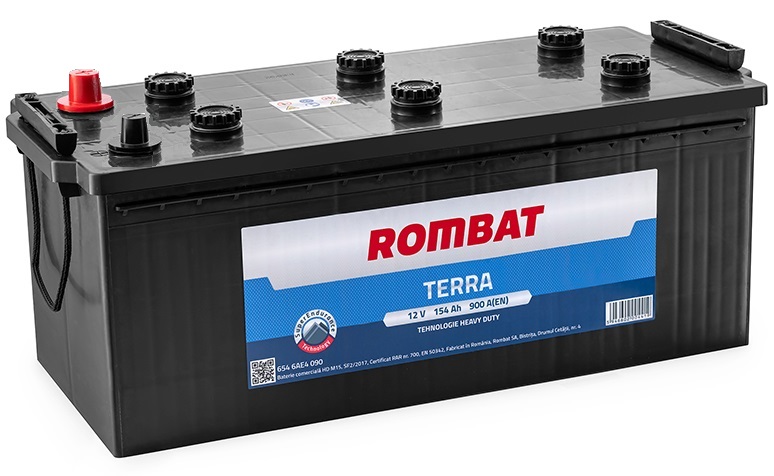 Baterie ROMBAT TERRA 6546AE4090 pentru camion, 154 Ah, 900 A, 12 V, 514 x 218 x 218 mm, borne tip camion