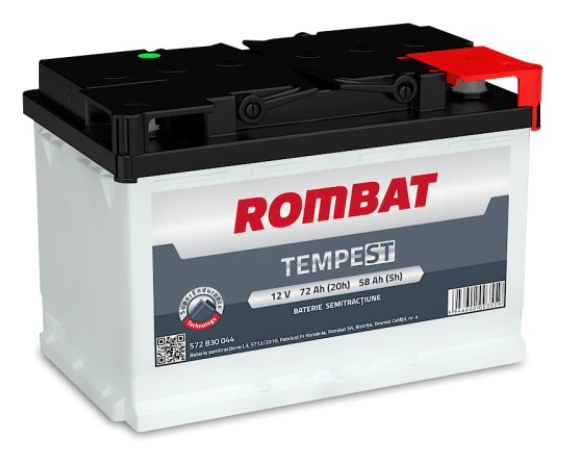 Baterie ROMBAT auto Tempest Semitractiune 572B30044, 12V, 72 Ah, 277x175x190 mm