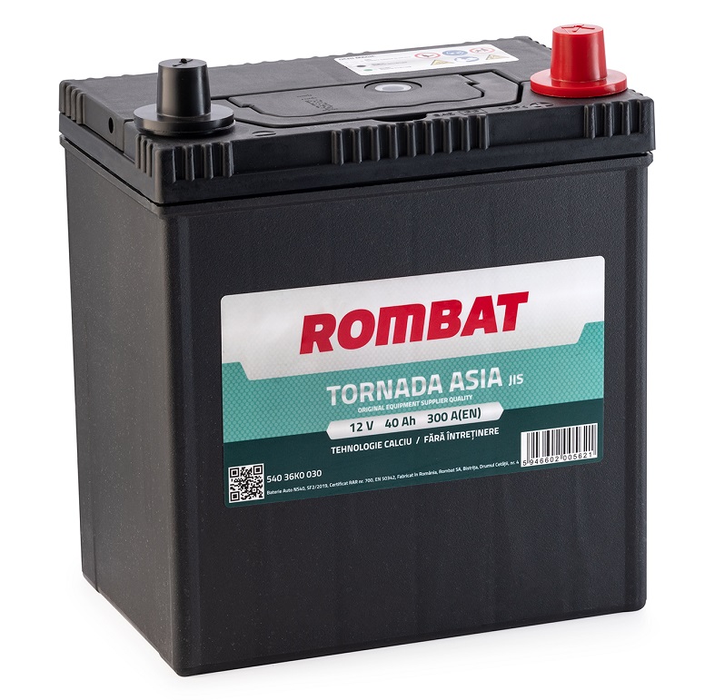 Baterie ROMBAT TORNADA ASIA auto 54036K0030, 40 Ah, 300 A, 12 V, 196 x 128 x 224 mm