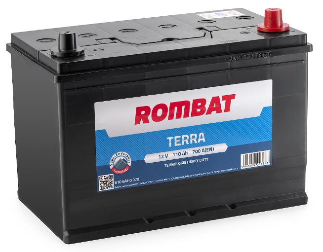 Baterie ROMBAT TERRA 6106AH0070 pentru camion, 110 Ah, 700 A, 12 V, 305 x 177 x 222 mm, borna dreapta plus