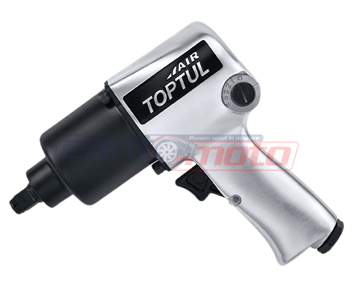 Pistol TOPTUL KAAA1660B pneumatic cu impact, cuplu maxim 813 Nm, antrenor pătrat 1/2 inch, cuplă aer 1/4 inch, presiune de funcționare 6.2 bar