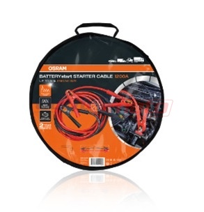 Set cabluri de curent, pornire auto, OSRAM OSC500A, voltaj 12/24V, 1200 A, lungime 5 metri, 50 mm, cleme tip crocodil izolate