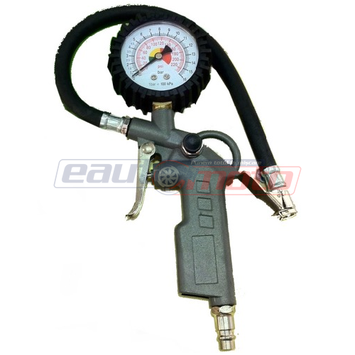 Pistol JBM 51980 de aer comprimat pentru umflat anvelope, cu manometru