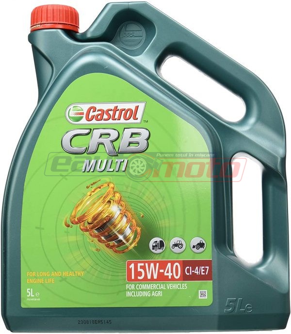 Ulei motor Castrol CRB Multi 15W40 CI-4/E7 5L compatibil cu Renault, MB, MAN, Volvo