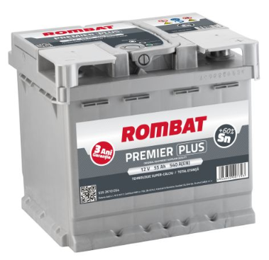 Baterie ROMBAT PREMIER PLUS auto 5552K10054, 55 AH, 540 A, 12 V, 207 x 175 x 190 mm
