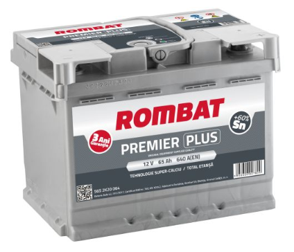 Baterie ROMBAT PREMIER PLUS 5652K20064, 65 Ah, 640 A, 12 V, 242 x 175 x 190 mm