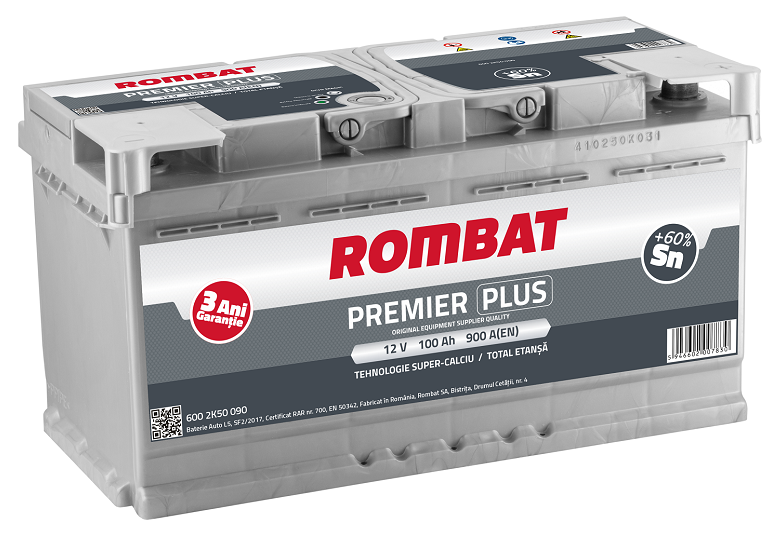 Baterie ROMBAT PREMIER PLUS auto 6002K50090, 100 Ah, 900 A, 353 x 175 x 190 mm