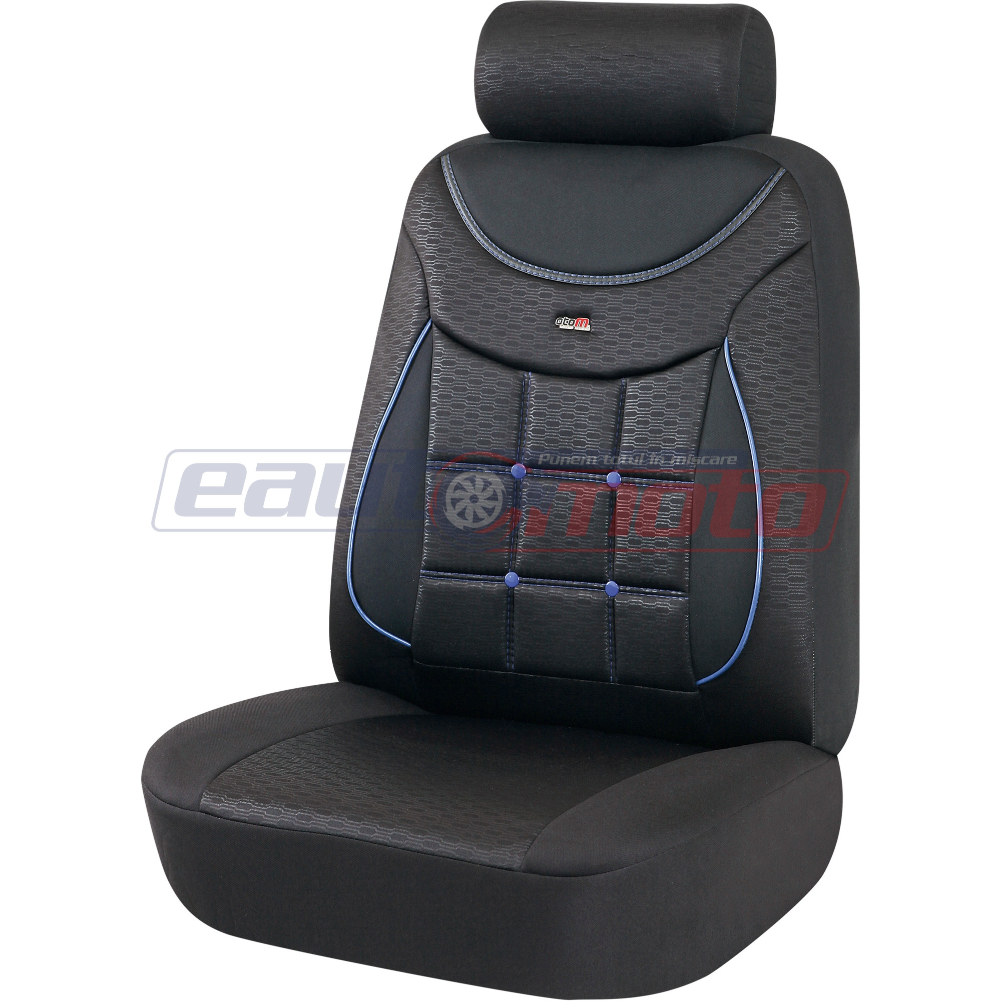 Huse Silver scaun auto Negru/Albastru 613