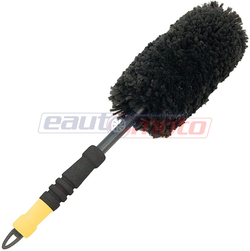 Perie medie MEGUIARS Supreme Wheel Brush X1902EU, curatare jante, lungime 37 cm, cu mâner solid, neagră