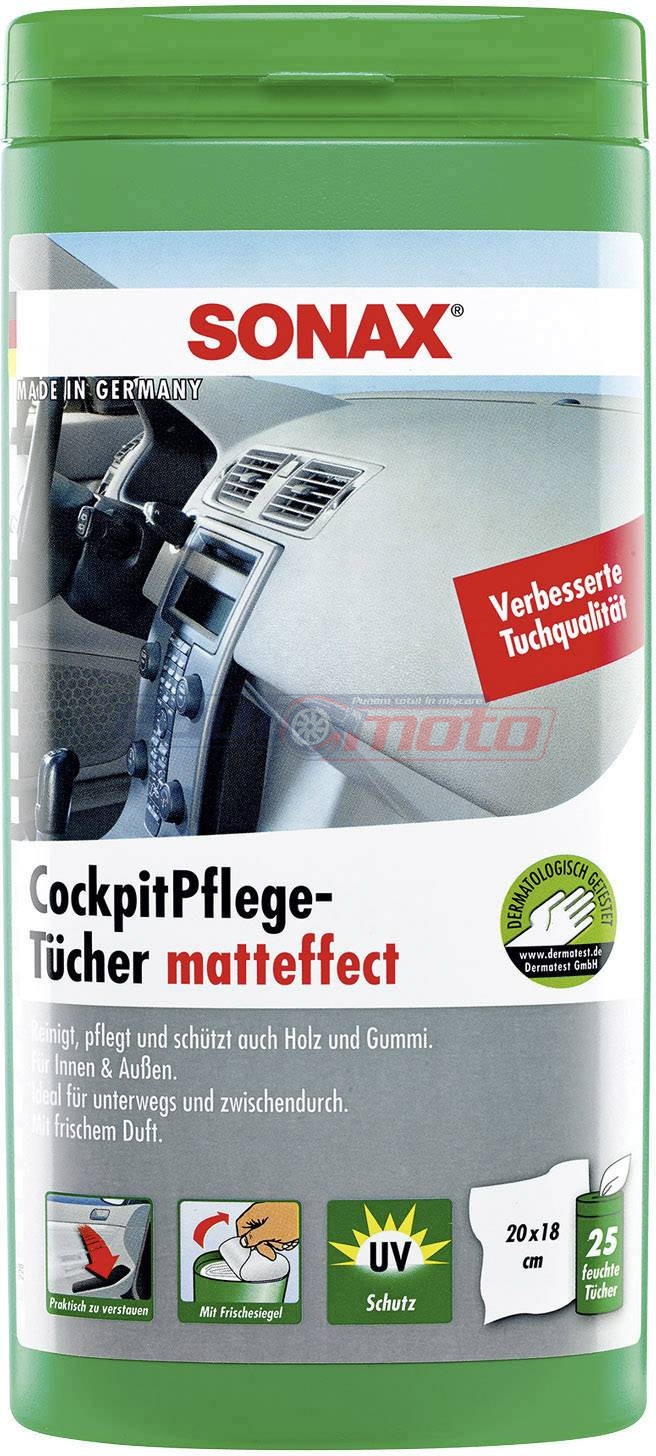 Servetele umede auto Sonax pentru suprafetele din plastic efect mat