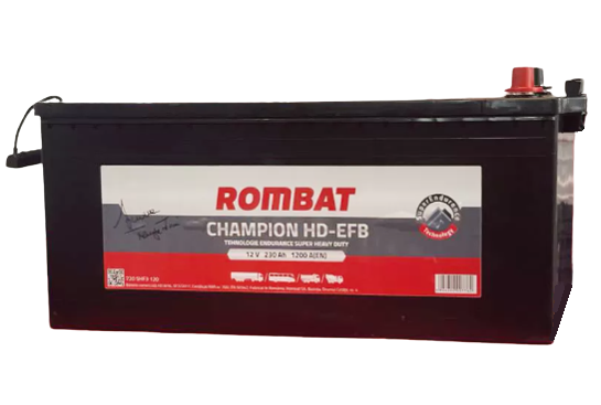 Baterie camion CHAMPION HD EFB 7305HF3120 ROMBAT, 12V, 230 Ah, 1200 A, 518x276x226, borna stanga plus