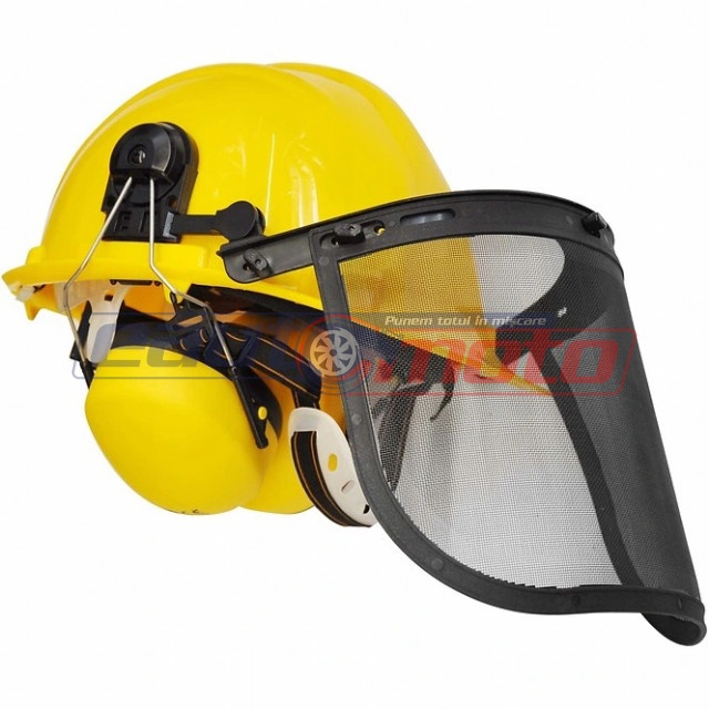Cască de protecție motocoasă + Căști antifonice