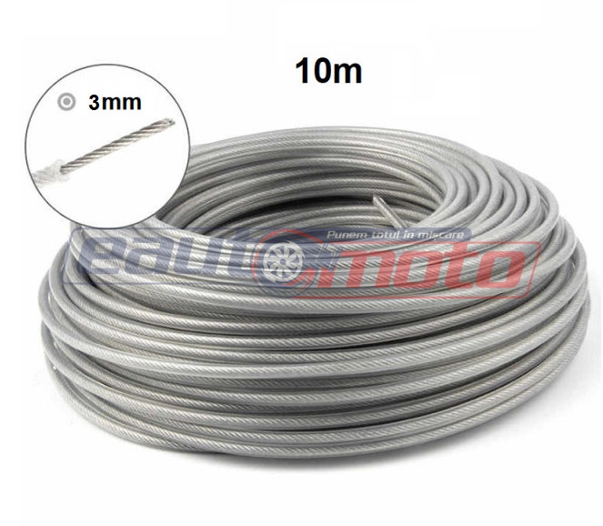 Fir motocoasă cu inserție oțel 3mm x 10m circular