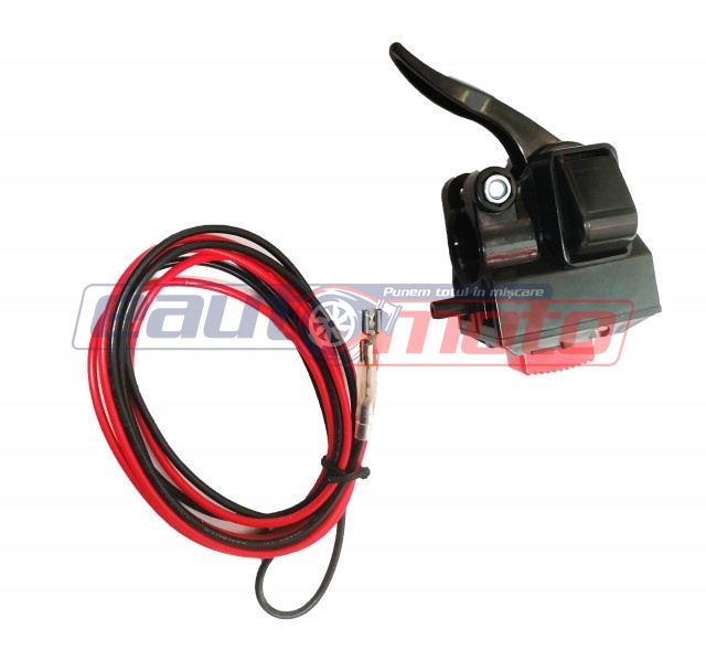 Manetă accelerație motosapă cu buton integrat - 19mm
