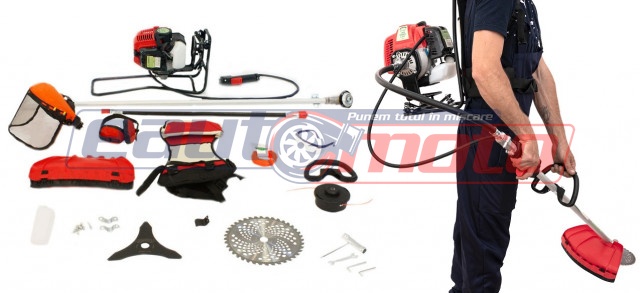 Motocoasă tip rucsac Micul Fermier BC430KF 4.76CP cu 7 accesorii
