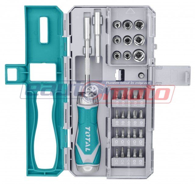 Set de șurubelnițe cu clichet, 33 piese