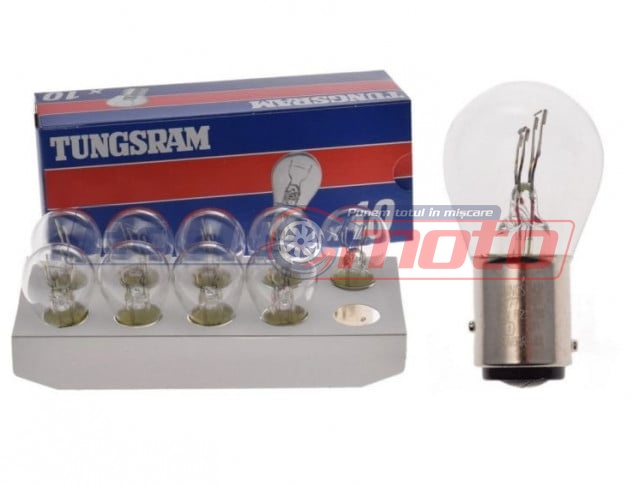 Set 10 becuri 12V 21/5W BAY15D Tungsram