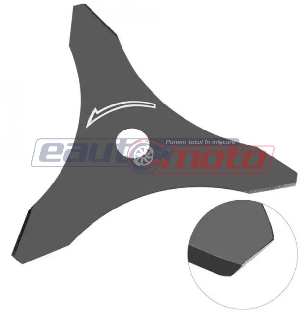 Disc de tăiere model Y pentru motocoasă, 3 laturi, 255 x 20mm