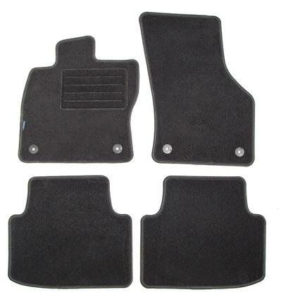 Set covorașe auto din mochetă PETEX, model REX, culoare grafit, compatibile cu Volkswagen Passat 3G2, 3G5, fabricat începând cu 11.2014. Cod produs: 112256602PX.