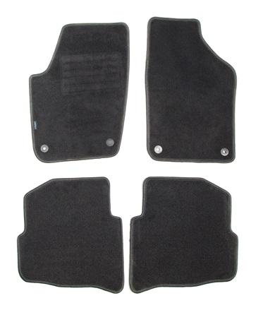 Set 4 covorașe auto din mochetă PETEX REX, grafit, compatibile cu Seat Ibiza IV și Cordoba II