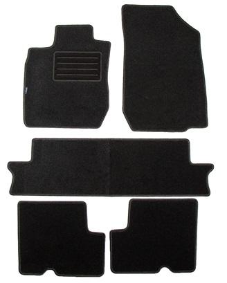 Set 5 covorașe auto din mocheta PETEX 112445002PX, model REX, culoare grafit, compatibile cu Dacia Logan MCV I KS, 2007-06.2013, 7 locuri.