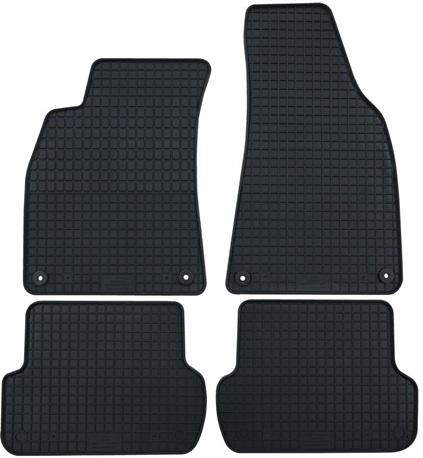 Set 4 covorașe auto din cauciuc PETEX 13110PX, negru, compatibil cu Audi A4 8E2, B6 și B7, Audi A4 Avant 8E5, B6, Audi A4 limuzină 8EC, B7, produse între 11.2000 și 10.2007.