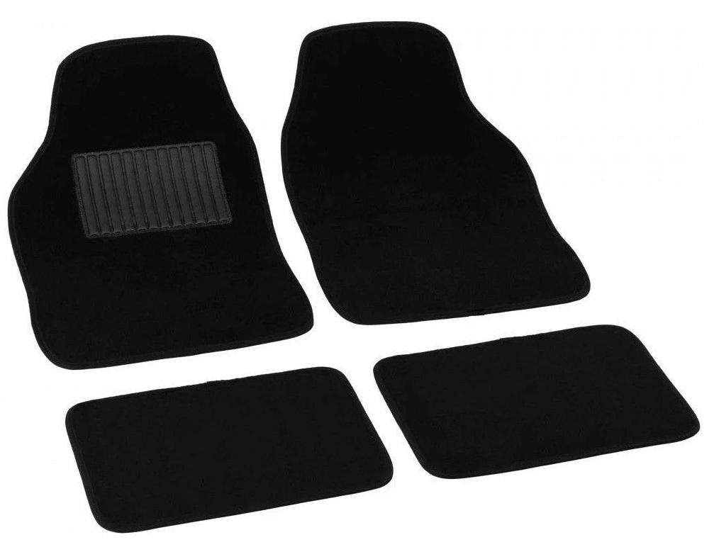 Set 4 covorașe auto din mochetă BOTTARI Soft 14080BT, universale, culoare neagră