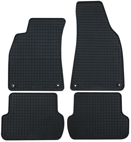 Set 4 covorașe auto din cauciuc PETEX, negre, compatibile cu Audi A6 Limuzină 4F2, C6 și Audi A6 Avant 4F5, C6, 2006-2011