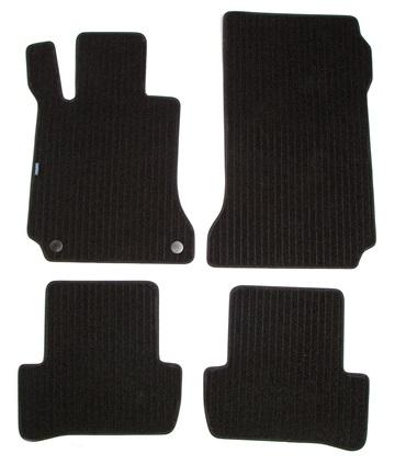 Set covorașe auto din mochetă PETEX, model Remo, negru, compatibil cu Mercedes Benz C-Class W204, 2007-2014