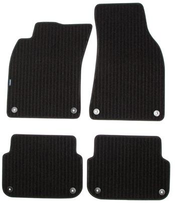 Set 4 covorașe mochetă PETEX 146658404PX, model Remo, culoare neagră, compatibile cu AUDI A6 4F2, C6, 4F5, 2008-2011.