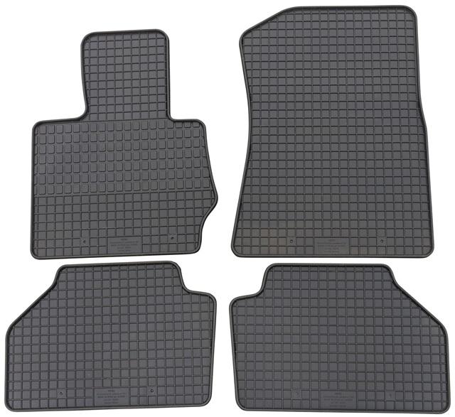 Set 4 covorașe auto din cauciuc PETEX, negre, compatibile cu BMW X3 F25 (11.2010-10.2017) și X4 F26 (07.2014-06.2018)