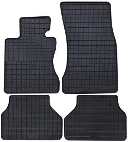 Set 4 covorașe auto din cauciuc PETEX 16510PX, negre, compatibile cu BMW Seria 5 Sedan E60 și Touring E61.