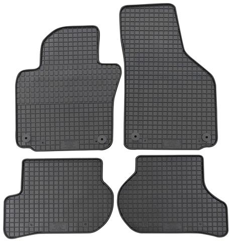 Set 4 covorașe auto din cauciuc PETEX, culoare neagră, compatibile cu Skoda Octavia II Combi 1Z5