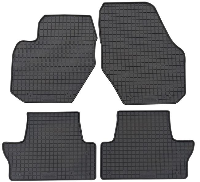 Set 4 covorașe auto din cauciuc PETEX 26610PX, negre, compatibile cu Volvo S60 II, Volvo V60 (2010-prezent) și Volvo XC60 combi (2008-06.2017)