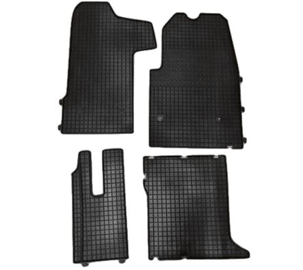 Set 4 covorașe auto din cauciuc PETEX 28810PX, negru, compatibile cu Renault Master III caroserie FV, Master III platou/șasiu EV, HV, UV, model 2010-prezent, față.